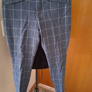 GAP Navy Checkered Cropped Pants